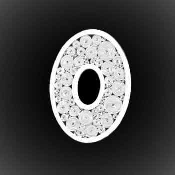 Pendentif Ellipse en broderie d'argent Pendentif Ellipse en broderie d'argent