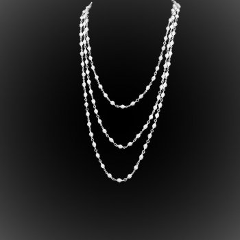 Collier Chic Attitude triple en broderie d'argent Collier Chic Attitude triple en broderie d'argent