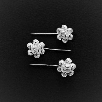 Piques à cheveux Rose des vents (3 pièces) en broderie d'argent Piques à cheveux Rose des vents (3 pièces) en broderie d'argent