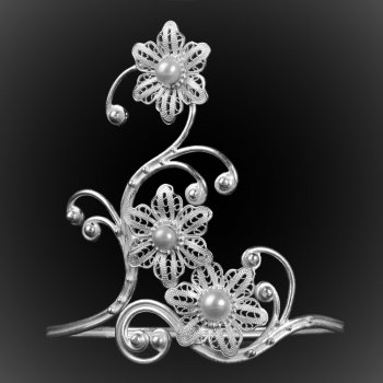 Bracelet Lune de miel lové en broderie d'argent Bracelet Lune de miel lové en broderie d'argent