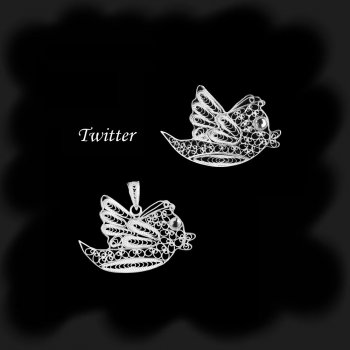 Duo Twitter en broderie d'argent Duo Twitter en broderie d'argent