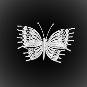 Broche Great Butterfly en broderie d'argent Broche Great Butterfly en broderie d'argent