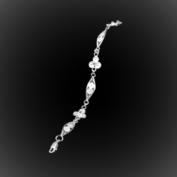 Bracelet Bonheur d'argent brodé Bracelet Bonheur d'argent brodé