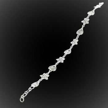 Bracelet Au coeur des étoiles en broderie d'argent Bracelet Au coeur des étoiles en broderie d'argent