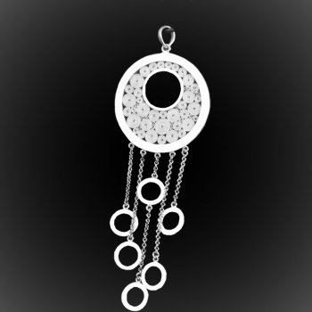 Pendentif Solaris en broderie d'argent Pendentif Solaris en broderie d'argent