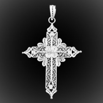 Pendentif Croisade pour l'argent brodé Pendentif Croisade pour l'argent brodé