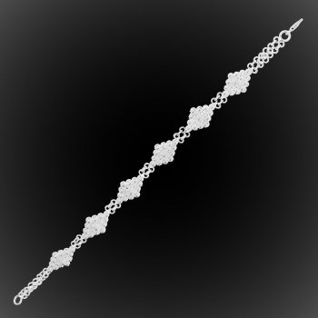 Bracelet Rhombe d'étoiles en broderie d'argent Bracelet Rhombe d'étoiles en broderie d'argent
