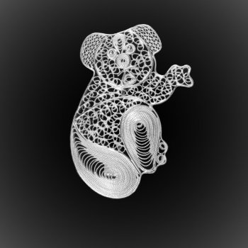 Broche Koala en broderie d'argent Broche Koala en broderie d'argent