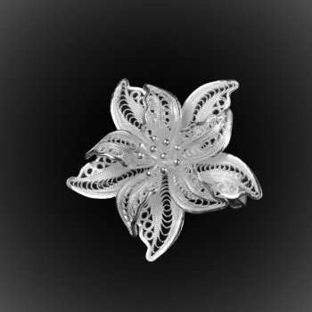 Broche Pendentif Dentelle des neiges en broderie d'argent Broche Pendentif Dentelle des neiges en broderie d'argent