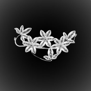 Broche Hawaiian Dream en broderie d'argent Broche Hawaiian Dream en broderie d'argent