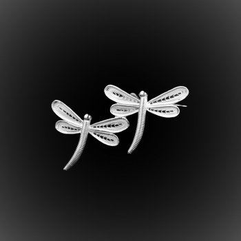 Broche Libellules en broderie d'argent Broche Libellules en broderie d'argent