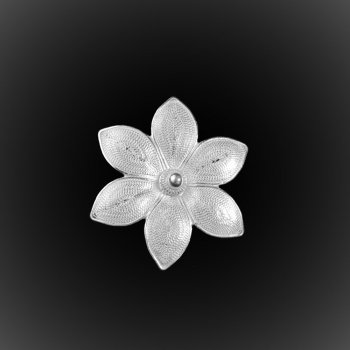 Broche Pendentif Lotus d'argent brodé Broche Pendentif Lotus d'argent brodé