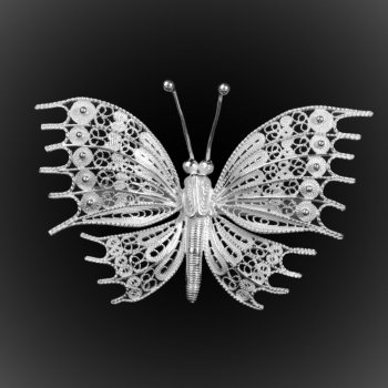 Broche Pendentif Great Butterfly en broderie d'argent Broche Pendentif Great Butterfly en broderie d'argent