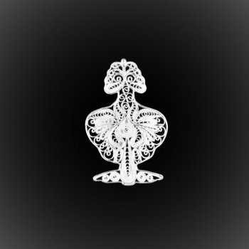 Broche Pendentif Flacon de parfum en broderie d'argent Broche Pendentif Flacon de parfum en broderie d'argent