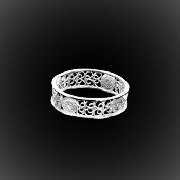 Bague Farandole d'argent brodé Bague Farandole d'argent brodé