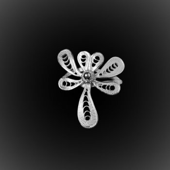 Bague Orchidée en filigrane d'argent Bague Orchidée en filigrane d'argent