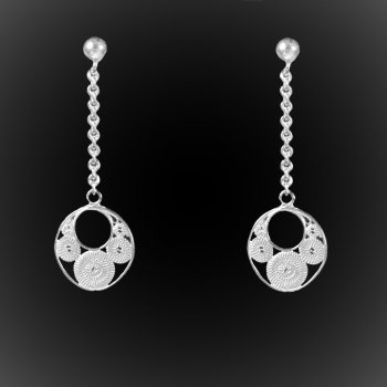Boucles d'oreilles Sunshine Reggae en broderie d'argent Boucles d'oreilles Sunshine Reggae en broderie d'argent