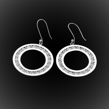 Boucles d'oreilles Autour du Monde en broderie d'argent Boucles d'oreilles Autour du Monde en broderie d'argent