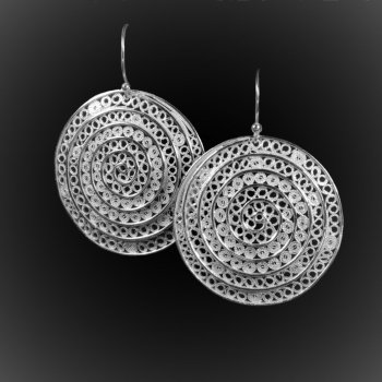 Boucles d'oreilles Chevalier en broderie d'argent Boucles d'oreilles Chevalier en broderie d'argent