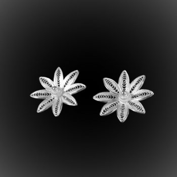 Clous d'oreilles Hawaiian Dream en broderie d'argent Clous d'oreilles Hawaiian Dream en broderie d'argent