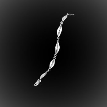 Bracelet Feuille en broderie d'argent Bracelet Feuille en broderie d'argent
