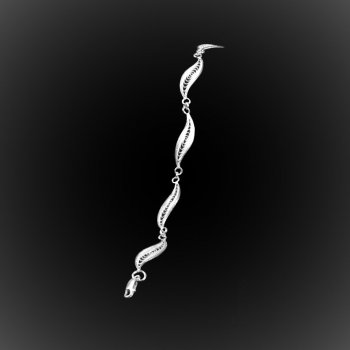 Bracelet Plume d'oie en broderie d'argent Bracelet Plume d'oie en broderie d'argent