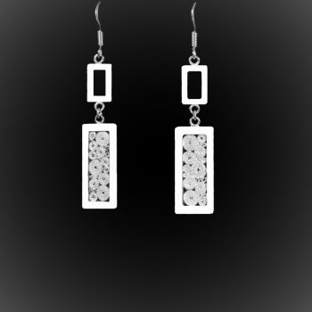 Boucles d'oreilles Quadrature en broderie d'argent Boucles d'oreilles Quadrature en broderie d'argent