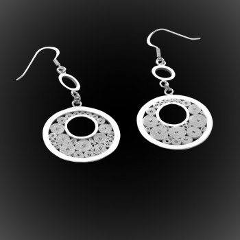 Boucles d'oreilles Solaris en broderie d'argent Boucles d'oreilles Solaris en broderie d'argent