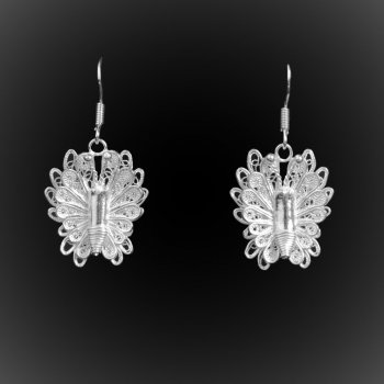 Boucles d'oreilles Royal Butterfly en broderie d'argent Boucles d'oreilles Royal Butterfly en broderie d'argent