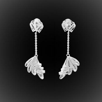 Boucles d'oreilles Royal Java pendantes en filigrane d'argent Boucles d'oreilles Royal Java pendantes en filigrane d'argent