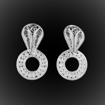 Boucles d'oreilles Goutte d'argent brodé Boucles d'oreilles Goutte d'argent brodé