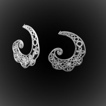 Boucles d'oreilles Nuage en broderie d'argent Boucles d'oreilles Nuage en broderie d'argent