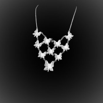 Collier Butterfly en broderie d'argent Collier Butterfly en broderie d'argent