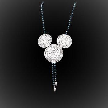 Collier Chevalier en broderie d'argent Collier Chevalier en broderie d'argent