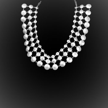 Collier Nefertiti en broderie d'argent Collier Nefertiti en broderie d'argent