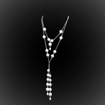 Collier Shamballa en broderie d'argent Collier Shamballa en broderie d'argent