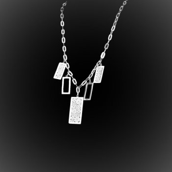 Collier Squared en broderie d'argent Collier Squared en broderie d'argent