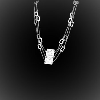 Collier Quadrature en broderie d'argent Collier Quadrature en broderie d'argent