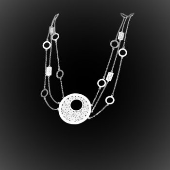 Collier Solaris en broderie d'argent Collier Solaris en broderie d'argent