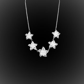 Collier Nénuphar en broderie d'argent Collier Nénuphar en broderie d'argent