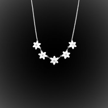 Collier Lotus d'argent brodé Collier Lotus d'argent brodé