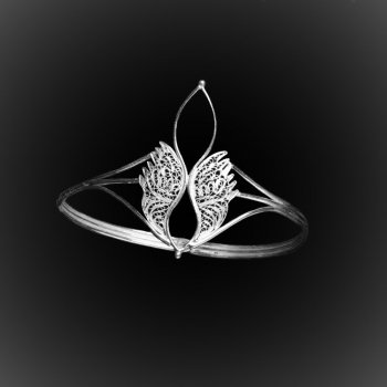 Bracelet Ailes d'ange en broderie d'argent Bracelet Ailes d'ange en broderie d'argent