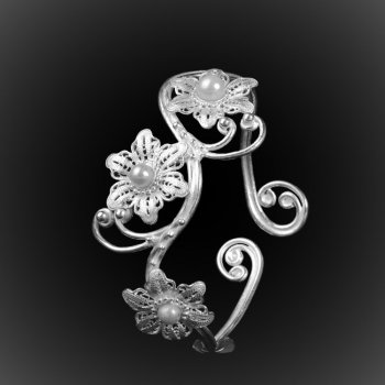 Bracelet Lune de miel en broderie d'argent Bracelet Lune de miel en broderie d'argent