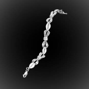 Bracelet Elio en broderie d'argent Bracelet Elio en broderie d'argent