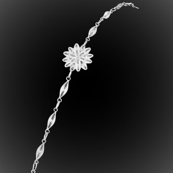Bracelet Mandala en broderie d'argent Bracelet Mandala en broderie d'argent
