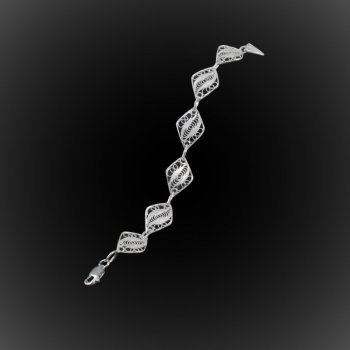 Bracelet Feuille losange en filigrane d'argent Bracelet Feuille losange en filigrane d'argent