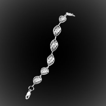 Bracelet Perles d'argent brodé Bracelet Perles d'argent brodé