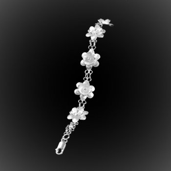 Bracelet Pushing Daisies en broderie d'argent Bracelet Pushing Daisies en broderie d'argent