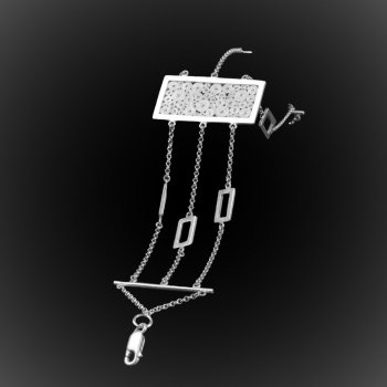 Bracelet Quadrature en broderie d'argent Bracelet Quadrature en broderie d'argent