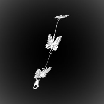 Bracelet Dentelle de papillon en broderie d'argent Bracelet Dentelle de papillon en broderie d'argent